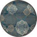 Art Carpet 5 Ft. Novi Collection Day Dreaming Woven Round Area Rug, Blue 21698